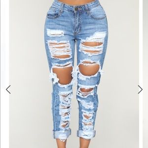 Fashion Nova distressed jeans